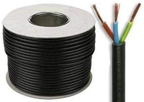 Mr.Gadget's Solutions 5 Meters of Black Flex 3183Y 1.5mm 15 Amp 3 Core Flexible Black Cable Comes with Free Cable Clips!