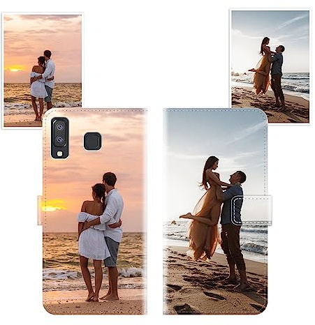 Sunrive Personalisierte hülle kompatibel mit Samsung Galaxy A8 Star Handyhülle Benutzerdefiniert,Schutzhülle Lederhülle handykette universal Etui mit Eigenem Foto Bild Text Individuelle