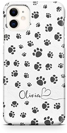 iCaseDesigner Personalised Name with Heart Animal Print Phone Case Compatible with iPhone 11 Pro. 1. Dog Paw Prints