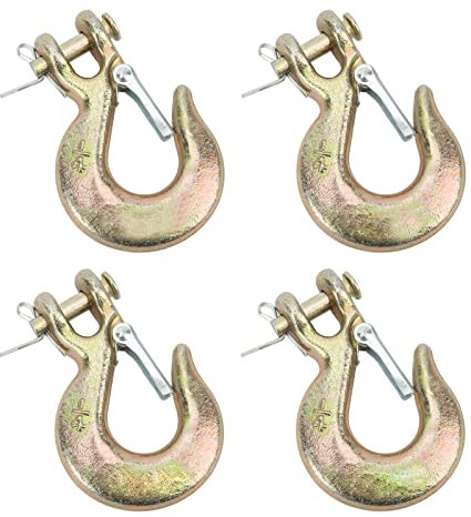 4 Pezzi 1/4 in Gancio a Cerniera con Chiusura di Sicurezza 2750 Libbre Capacità Heavy Duty Acciaio Forgiato Gancio Gancio per Sollevamento Ponte Trasportatore Gancio Ricevitore Rimorchio Cablaggio
