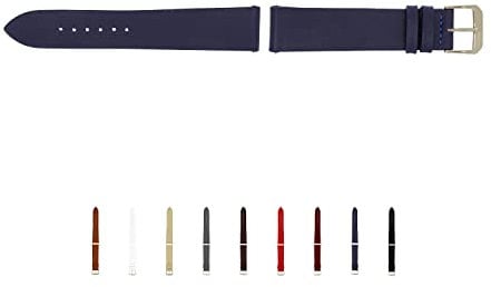 SELVA Uhrenarmband, 14-24 mm, Leder, zum Wechseln, Ersatzarmband für Smartwatch, Made in Germany, Größe:22 mm, Farbe:Ozeanblau mit silberner Schließe