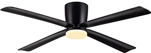 Newday Deckenventilator mit licht Beleuchtung und Fernbedienung Schwarz, Deckenlampe mit Ventilator 122CM, Deckenventilator mit Beleuchtung für Schlafzimmer, Wohnzimmer,DC Motor Leise
