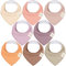 8 Stück Dreieckstuch Baby Junge, Mädchen - Unisex Bandana Lätzchen Baby, Super Absorbierende Halstuch Baby, Bio-Baumwolle Baby Lätzchen, Halstücher Baby für Säuglinge, Sabberlätzchen (Mauve)