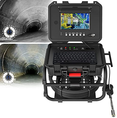 XDLYWUZIQ Rohr-Inspektionskamera mit 9 Zoll IPS-Bildschirm, 5mm dünne wasserdichte Inspektionskamera, Profi IP68 Wasserdichtes Kanalkamera Endoskop 4500mAh mit 12 LED Licht für Rohr Inspektion