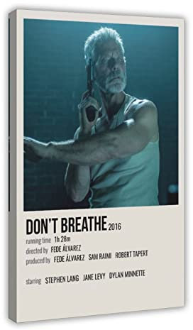 Horrorfilm Don't Breathe, Vintage-Leinwand, Poster, Wandkunst, Dekoration, Bild für Wohnzimmer, Schlafzimmer, Dekorationsrahmen: 60 x 90 cm