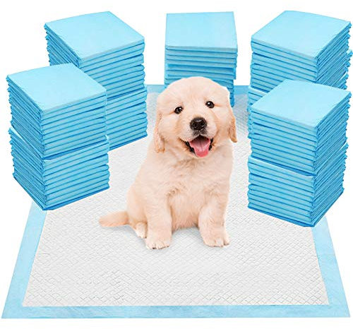 SA Products Puppy Pads 100 Pack, Training Pads, | Super Absorbent Large Leak-Proof Heavy Duty Dog Training, (56 x 56cm), Blue