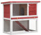 ZEYUAN Kaninchenstall 1 Tür, Hasenstall, Hasenkäfig, Doppelhausninchenställe,Tierhaus, Kleintierstall, Kaninchenhaus, Haustierstall, Kaninchen Häuser, Rot Holz