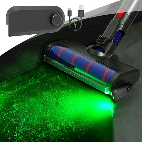 QPDZ Wiederaufladbarer Staubsauger Staubdetektor Licht, Grünlicht Aufsatz Kompatibel mit Dyson Shark Bissell, Reveal Micro Staubanzeige Haustier Hund Katzenhaar, Upgrade Vakuum Zubehör Universallampe