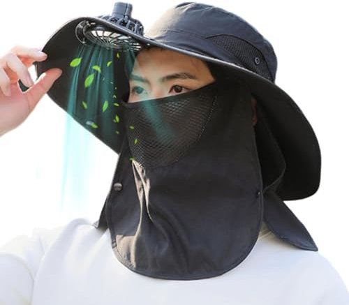 Generisch Hut mit Ventilator,Hut mit eingebautem Ventilator - Schnell trocknende Fischermütze | Outdoor-Sport-Fankappen, Sombrero Con Ventilador für Outdoor-Reisesportarten