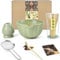 Artcome 6-Piece Japanese Tea Set, Matcha Bowl with Spout, Whisk, Scoop, Holder - Handmade Ceremony Kit