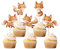 25 Stück Fuchs Cupcake Toppers Alles Gute zum Geburtstag Kuchen Dekor Wilder Dschungel Tier Thema Geburtstag Party Zubehör Feiern Party Events Baby Shower