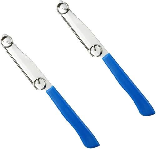 Schnell Schneide Messer aus Edelstahl, 3 in 1 Multifunktions Obstmesser mit Verstellbarer Feder, Obstschälmesser, Leicht zu Reinigender Gemüseschneider für Gurke, Karotte, Kartoffel (2 Stück)