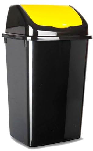 Acan Tradineur - Cubo de Basura con Tapa basculante para Reciclaje - Fabricado en plástico - Capacidad: 50 litros - Reciclaje para Plástico/Metal - 68,5 x 40 x 35 cm