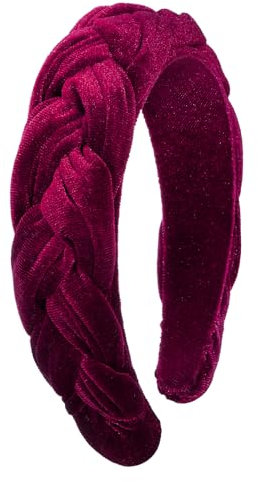 BOFUNX Samt Haarreif Dirndl Damen Geflochten Stirnband Breit Vintage Harrband Trachten Haarschmuck Oktoberfest für Fasching Karneval Oktoberfest Weihnachten