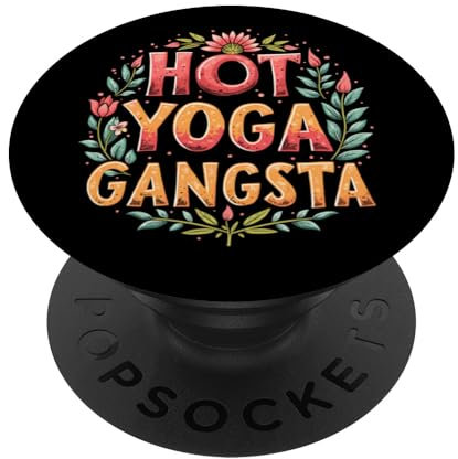 Hot Yoga Gangsta und Meditation - Namaste Vintage Yoga PopSockets Klebender PopGrip