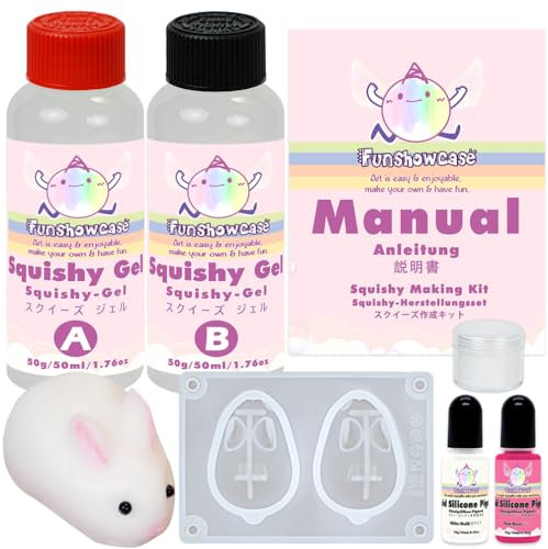 Squishy Bastelset Flüssigsilikon Hase Silikonform Flockpulver Pigment