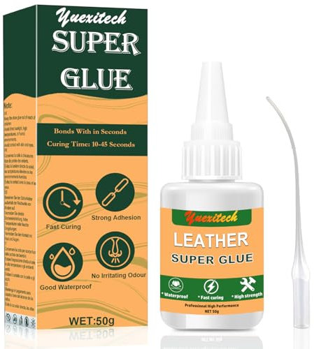 Yuexitech 50g Leather Glue, Special Fabric Adhesive for Leather Craft, Shoe Repair, Furniture Upholstery, DIY | Strong, Clear & Flexible for Craft, Repair, Upholstery | Perfect for Shoes, Bags