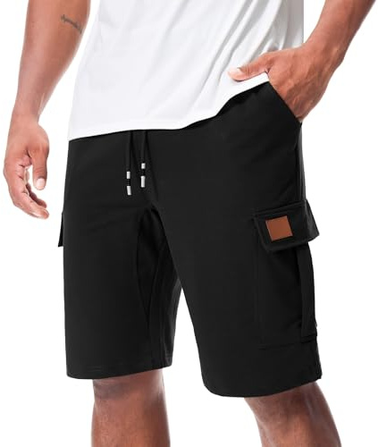 Suwangi Pantalones Cortos Deportivos Hombre Casual Bermudas con 4 Bolsillos