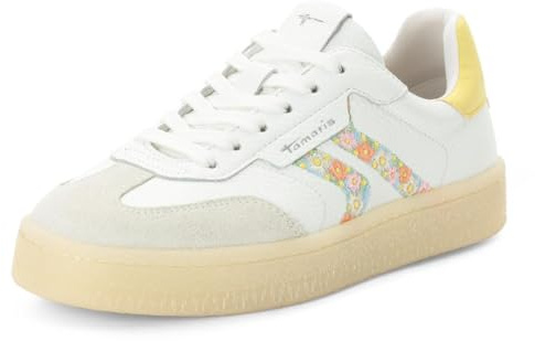 Tamaris 1-23733-46-197 Damen Sneaker Low Leder/Synthetik Weiß