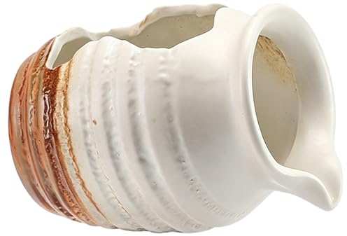 Monwssoe Fountain Spitter, Mini Fountain Pond Spitter With Decorative Waterfall, Ceramic Outdoor Indoor Water Feature, White, 4.88x3.86x3.54 Inches