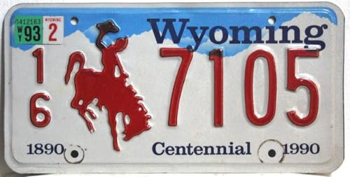 USA Wyoming Nummernschild, US Kennzeichen mit Motiv, Blechschild/License Plate