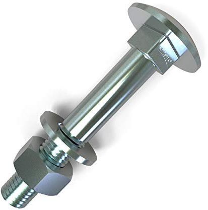 Boulons M6 tête ronde collet carré Vis TRCC avec Écrou et Rondelle Longueurs 20-120mm choix: 10 x M6x70