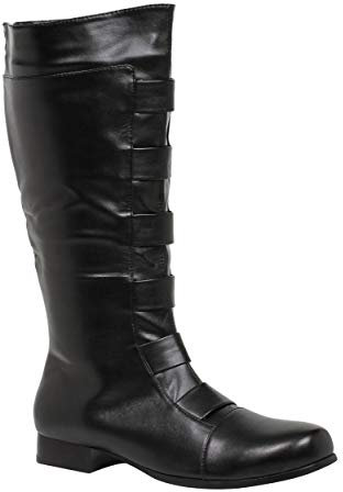 Ellie Shoes Adult Black Superhero Boots Medium