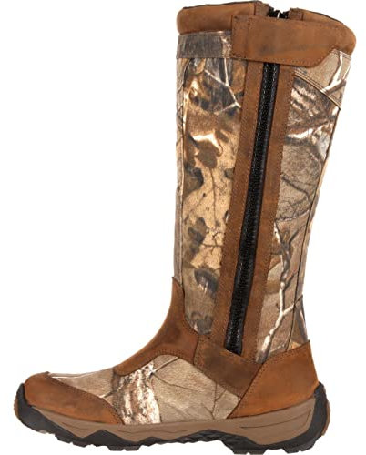 Rocky Herren Retraction Schlangenstiefel mit seitlichem Reißverschluss, wasserdicht Kniehohe Stiefel, Realtree Xtra, 43 EU