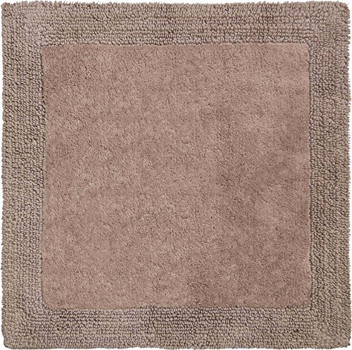Grund organisch & beidseitig verwendbar Badteppich 100% Bio-Baumwolle, ultra soft, ÖKO-TEX-zertifiziert, 5 Jahre Garantie, LUXOR, WC-Vorlage o.A. 60x60 cm, taupe