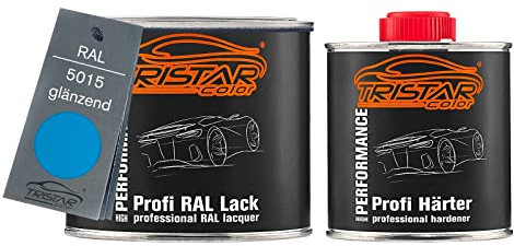 TRISTARcolor RAL 5015 Himmelblau 2K Autolack glänzend 0,75 Liter / 750 ml Dose inkl. Härter