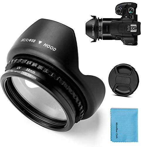 Fotover 58mm Metal Filter Adapter Ring mit UV Filter für Canon PowerShot SX70 HS SX30 IS/SX40 HS/SX50 HS Digital Kamera Ersatz Canon FA-DC67A Filter Adapter + Tulip Blume Gegenlichtblende