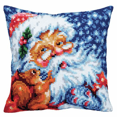 Collection d'Art CdA Kreuzstichkissen Santa 5353, 40x40cm, Stickbild vorgezeichnet