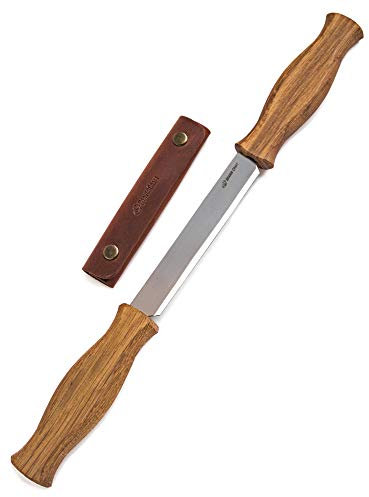BeaverCraft, Cuchillo de Desbaste DK1S de 11cm con Funda de Cuero, Cuchillo Desbastador Recto, Herramientas para Tallar Madera, Herramienta Manual para Trabajar la Madera