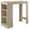 [en.casa] Mesa de Bar de Bistro Elegante 110 x 50 x 103 cm Mesa Alta Cocina Barra integrada para Bebidas con 3 Estantes Efecto Roble