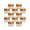 gouveo Lot de 12 pots de crème en verre mat avec couvercle à visser doré - 15 ml - Mini boîtes à crème vide à remplir - Mini pots pour crème, cosmétiques, lotion - Pot cosmétique pour voyage et sac à