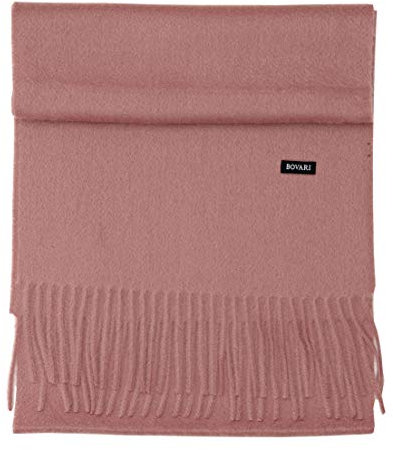 Bovari Kaschmir Schal Damen – 100% Kaschmir/Cashmere – Premium Qualität – 180 x 31 cm - viele Farben (Rosa/ash rose)