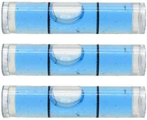 Acrylic Spirit Level 35mm (L) x 8mm (D) Tube Bubble [3 Pack] (Blue)