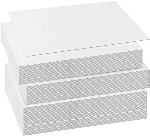 SHEUTSAN 50 Sheets 12 x 16 Inches 40 pt White Chipboard, Large White Chipboard Sheets, Medium Weight Chipboard for Crafts, Arts Projects, Backing Boards, Frames