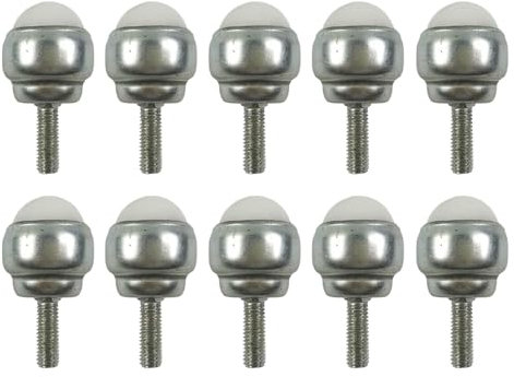Telituny 10 Stück Kugelrollen für Möbelrollen, 3.3*1.65*1.65cm Drehbare Nylon Kugelrollen Mini Lenkrollen, Kugeldrehrolle Bewegliche Universalrollen mit Bolzentyp, für Möbel Schrank Möbelwagen(CY12D)
