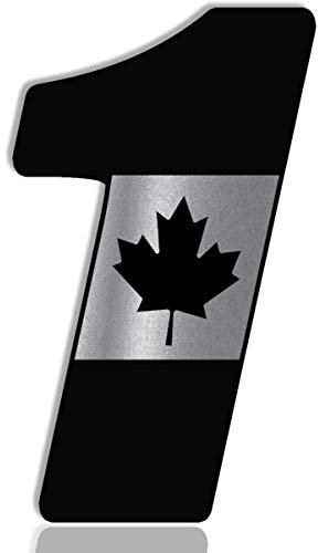 Biomar Labs® 1 x Vinyl Decal Canada National Flag Sticker Canadian Maple Leaf Silver Auto Moto Motocross Motosport Start Racing Number 1 Rally Race Car Bike Motorcycle Tuning N 271