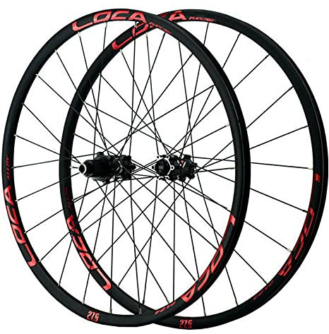 Generic Mountainbike Laufradsatz Steckachse Scheibenbremse Fahrradräder 26/27,5/700c/29 Fahrradfelge 24 Loch Nabe für 7/8/9/10/11/12 Speed Cassett