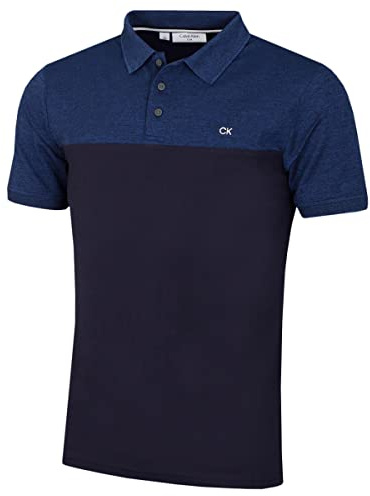 Calvin Klein Mens Colour Block Lightweight Breathable Golf Polo Shirt