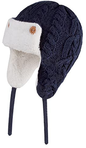 SEAUR Baby Strickmütze Herbst Winter Fleece Gefüttert Mütze mit Ohren - 0-12 Monate