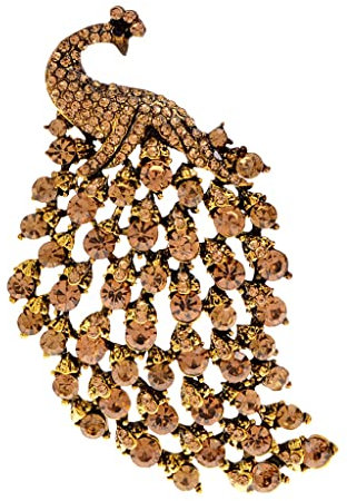 CAZARU Mehrfarbige Pfauen-Broschen mit Strasssteinen für Damen und Herren, Schmuck, Abzeichen, Schal, Schnalle
