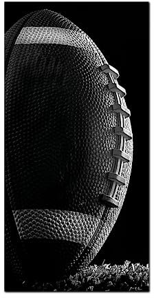 Rugby Gym Wohnzimmer Wandkunst Schwarz Kunstwerk American Football Minimalist Sport Themed Bild für Jungen Schlafzimmer Wanddekoration Große Größe Gerahmt 50,8 x 101,6 cm