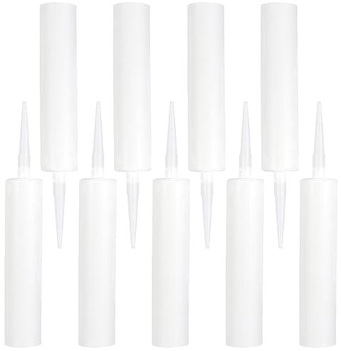 ULTECHNOVO 9 Pièces Tubes De Calfeutrage Vides Tubes De Calfeutrage Rechargeables Cartouches Rechargeables pour Les Fissures De Coulis Carreaux Réparations Bricolage Artisanat Fenêtres