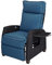 Grand patio Recliner Sun Lounger Adjustable Position Backrest Armchair with Flip Table and Cushion Lounge Chair Sunlounger for Garden, Yard, Patio, Outdoor - Peacock Blue Cushion & Brown Wicker