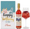 Herz & Heim® Happy Birthday - Geschenkset mit graviertem Weinglas, Geschenkbox und einer Flasche Lillet Rosé