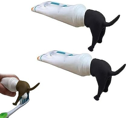 himka Pooping Dog Butt Zahnpasta-Topper, Zahnpasta-Kappe, Zahnpasta-Spender, Lustiger Hintern, Lustiger Zahnpasta-Spender Für Hundeliebhaber (Black)