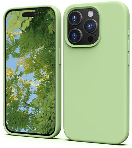 TIIXXA Silicone Case for iPhone 15 Pro Case, Soft Ultra Slim Protective Shockproof Liquid Silicone Phone Case, Anti-Scratch Microfiber Lining, 6.1 Mint Green